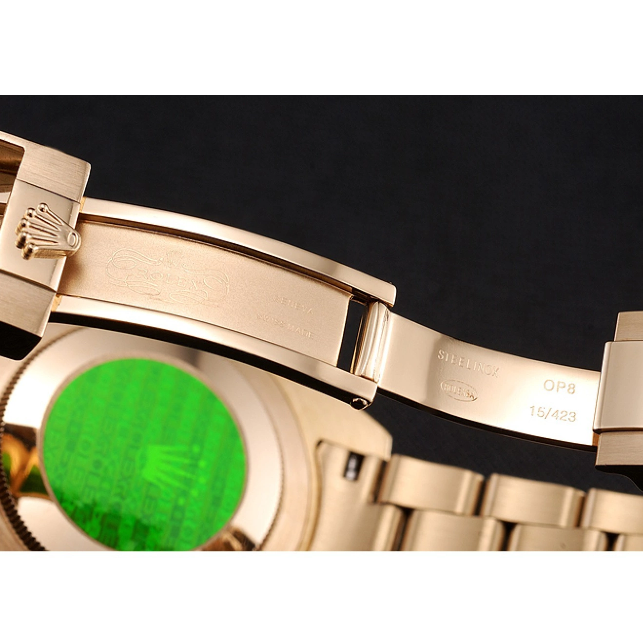 Aaa replica watch Markings With Case Yellow Swiss Diamond Black Dial Gold Submariner Bracelet Bezel Rolex Gold And 0530
